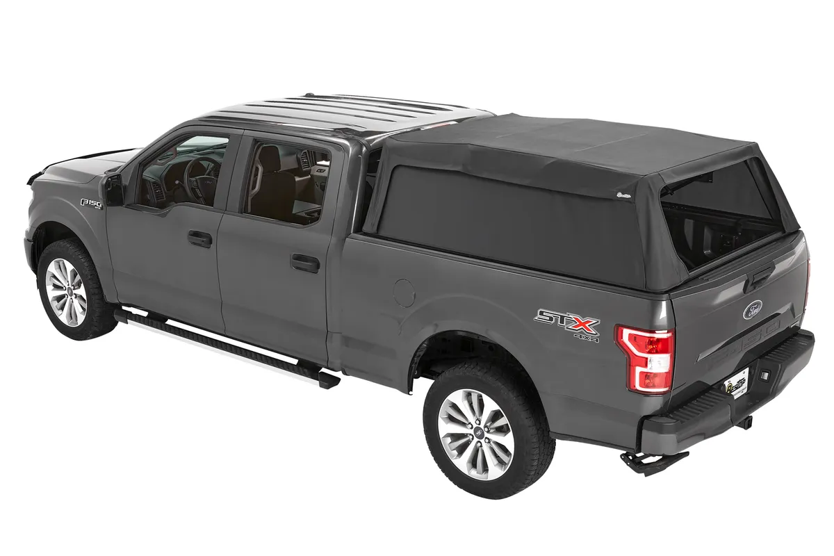 Supertop Truck Bed Cap 2 For Ford 2015-2024 F-150 6.5 Foot Black Diamond PVC Coated Sailcloth No Drill Bestop product image