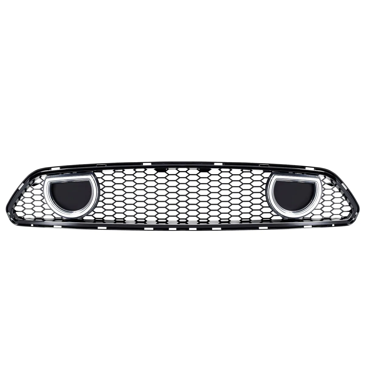 American Modified Amfmca00617 Mach 1 Style Upper Grille With LED DRL And Turn Signal - Glossy Black product image