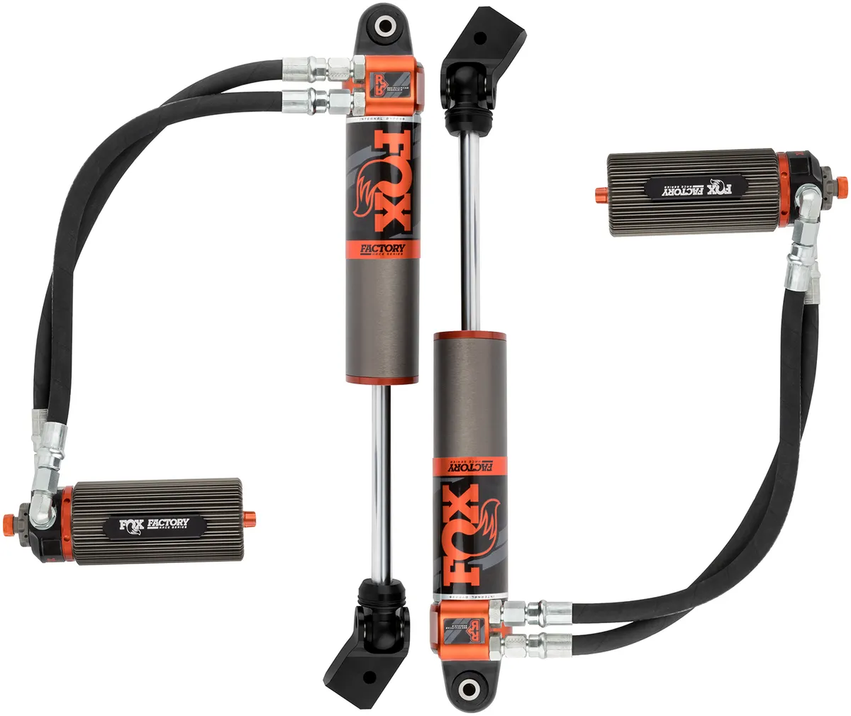 Fox 3.0 Factory Race Series Adjustable Internal Bypass Reservoir Shocks Front - 3.5-4.5in Lift - JL product image