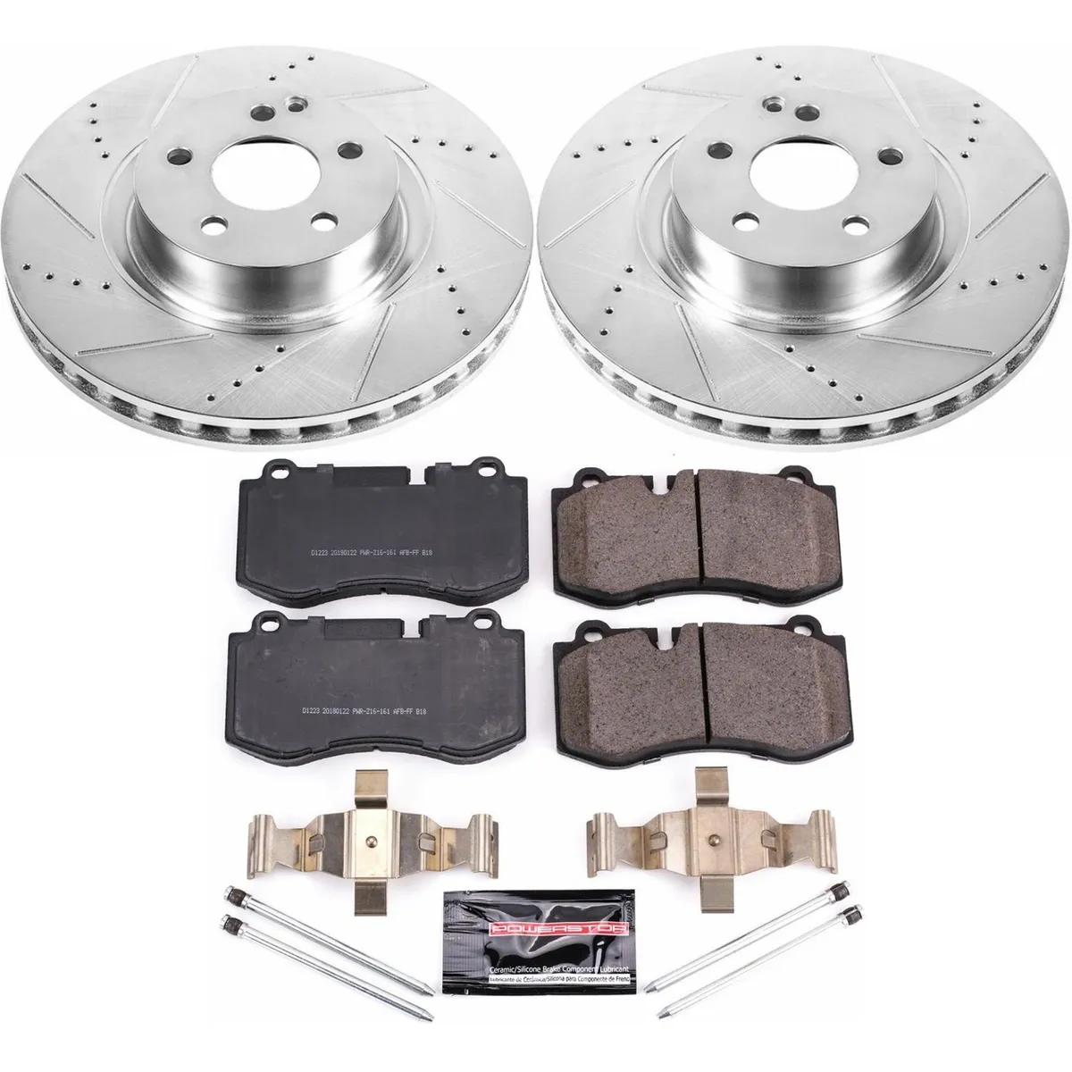 Z23 Evolution Sport Upgrade Kit: Drilled/Slotted Rotors; Carbon-Fiber Ceramic Pads W/Hardware; Pad Sensors product image