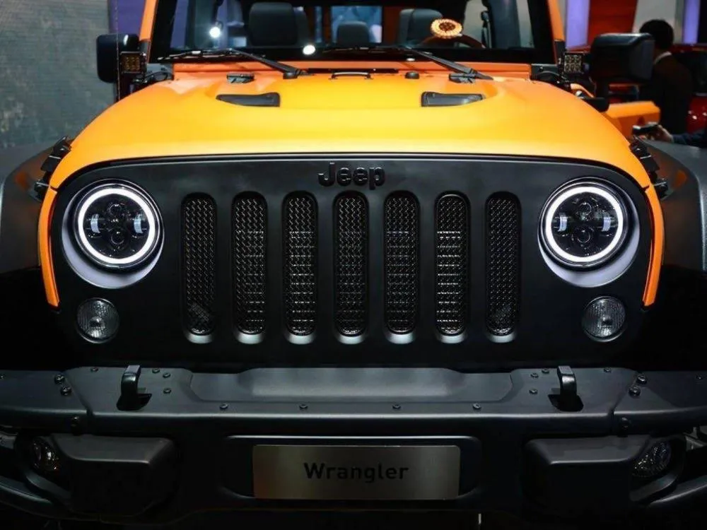 7 inch 80W Jeep LED Halo Headlights with DRL & Turn Signals for 1997-2018 Wrangler JK CJ TJ product image