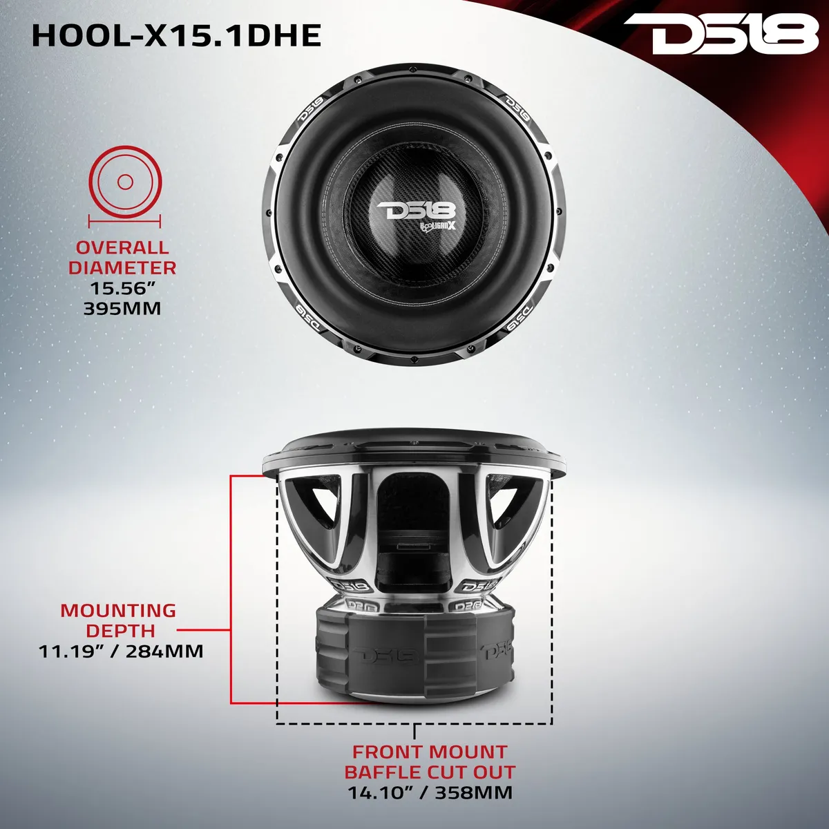 HOOLIGAN X 15" High Excursion Subwoofer 4000 Watts Rms 4" DVC 1-Ohm product image