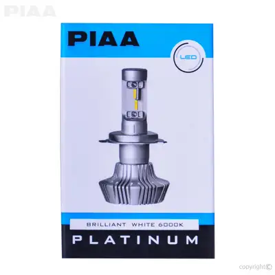PIAA H4 Platinum LED Replacement Bulb; 25W; 6000K; 4000LM; Single Pack;
