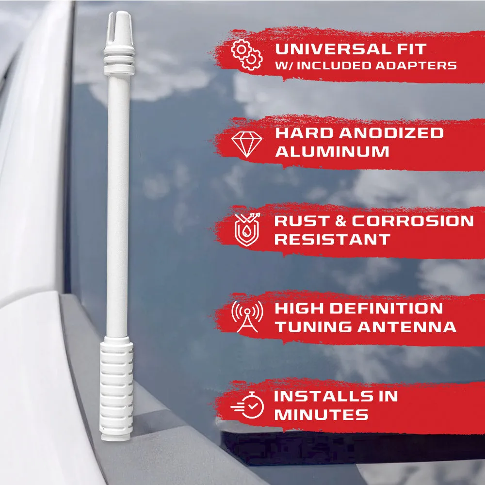 AR-15 Rifle Barrel 10" Aluminum Truck Antenna with 3-Pronged Threaded Flash Hider Barrel Tip (Antenna Fits OEM Factory Threaded Antenna Base) Multiple Colors product image