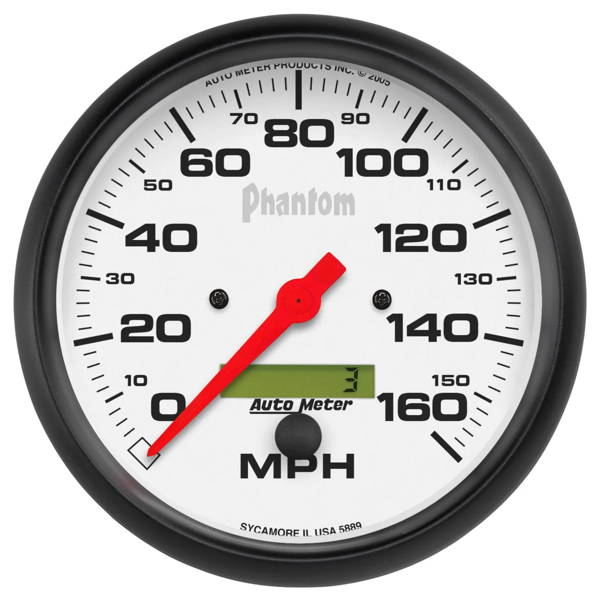 Gauge, Speedo, 5", 160mph, Elec. Program w/ LCD odo, Phantom product image