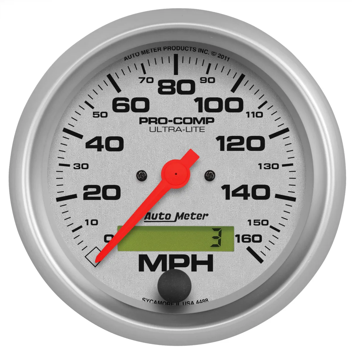 Gauge, Speedo, 3 3/8", 160mph, Elec. Program w/ LCD odo, Ultra-Lite product image