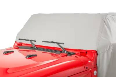 MasterTop Full Door Cab Cover 2018-2024 Jeep JLU Wrangler 4Dr W/Factory Soft Top Folded Down Gray Denim MasterTop