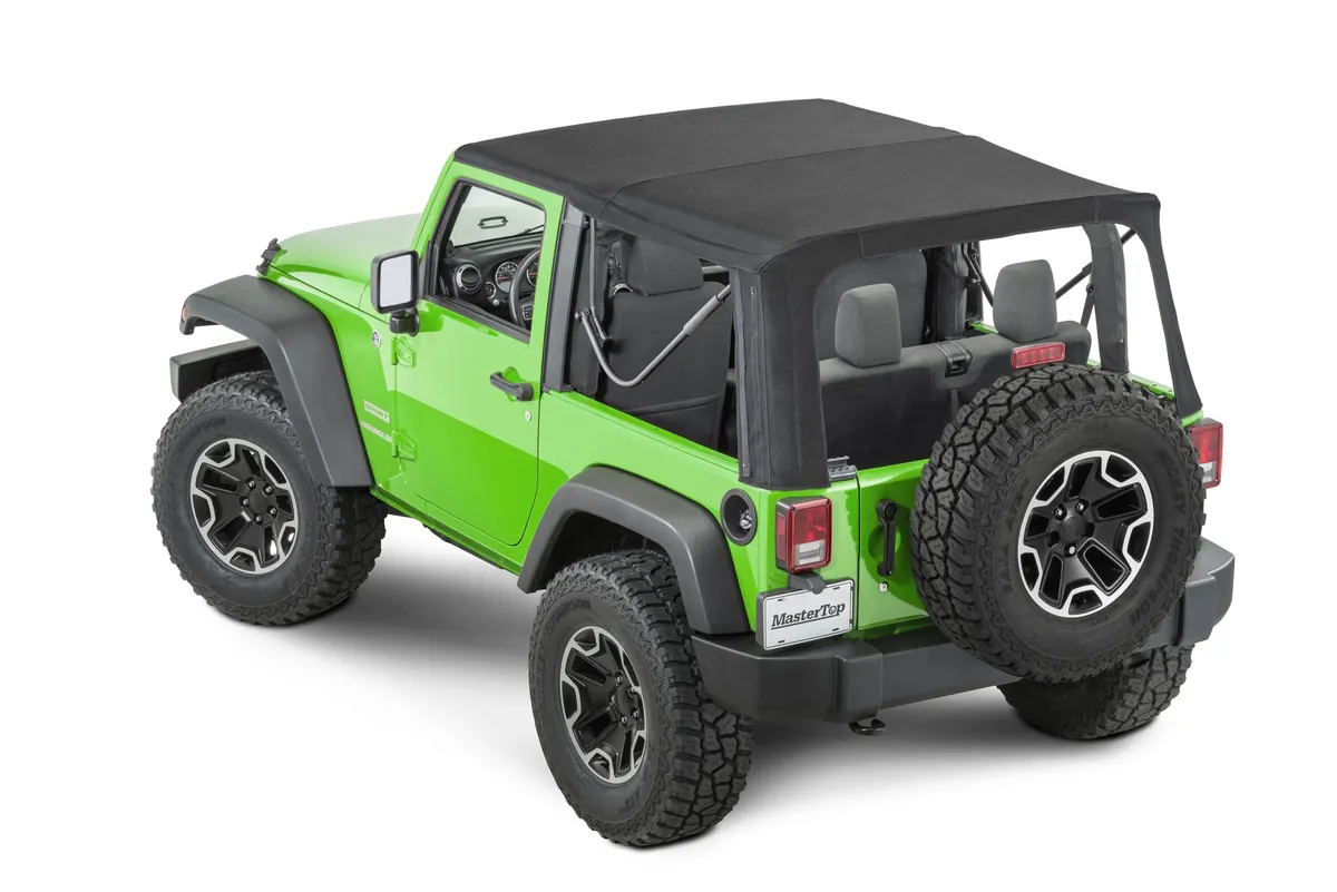 Jeep JK Replacement Top Tinted Glass 07-12 Wrangler JK 2 Door Black MasterTwill MasterTop product image