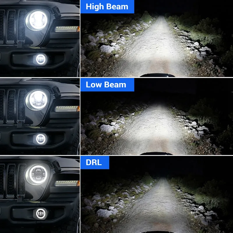 "JT Shadow Bundle – 9"" LED Halo Headlights, Turn Signals, Fogs & Tail Lights for Jeep Gladiator JT" product image