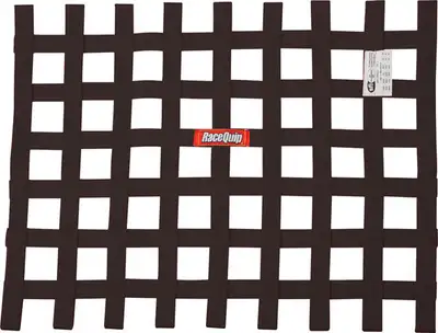 Racequip Ribbon Style Race Car Window Net Sfi 27.1 Certified; Black 18 h x 24 w