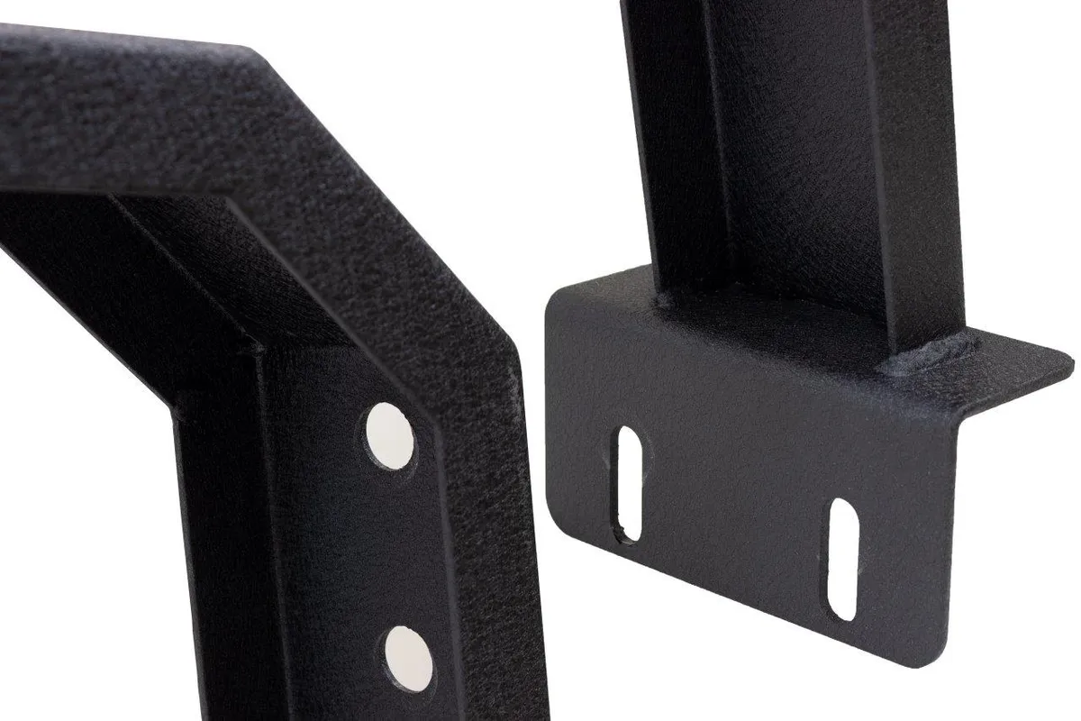 61 in. for short bed trucks, Black textured powder coat, 10-Gauge steel, Stainless Steel hardware, Half Height Rack measures 12.5 in. off of top of bed rail product image