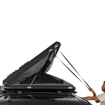 Overland Vehicle Systems Sidewinder Side Load Aluminum Roof Top Tent Black Shell & Black Body 3+ Person Large