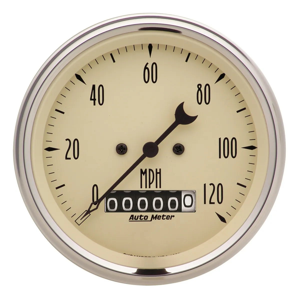 Gauge, Speedo., 3 3/8", 120mph, Elec. Prog. w/ Wheel Odo, Antq Beige product image