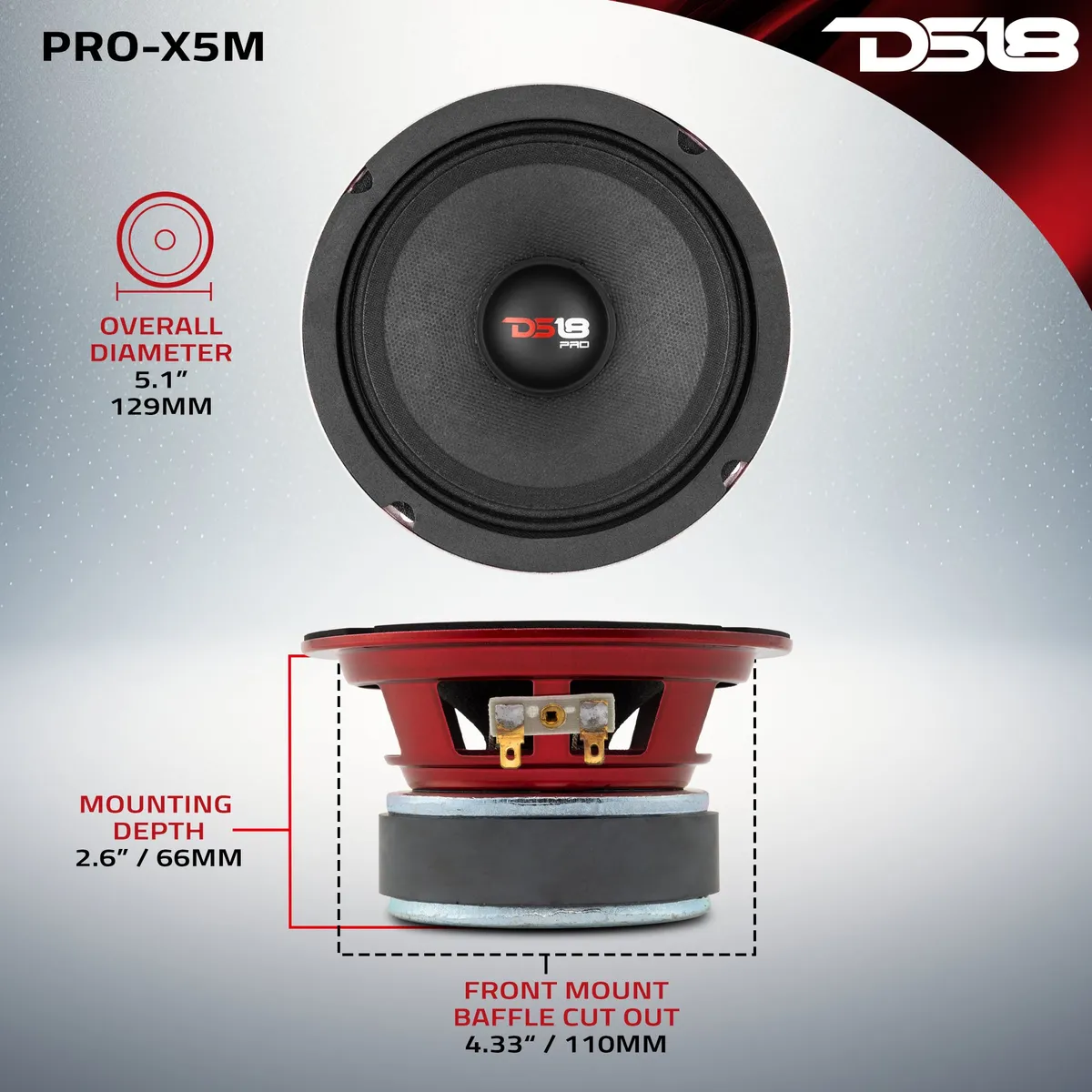PRO-X 5.25" Mid-Range Loudspeaker 150 Watts Rms 8-Ohm product image