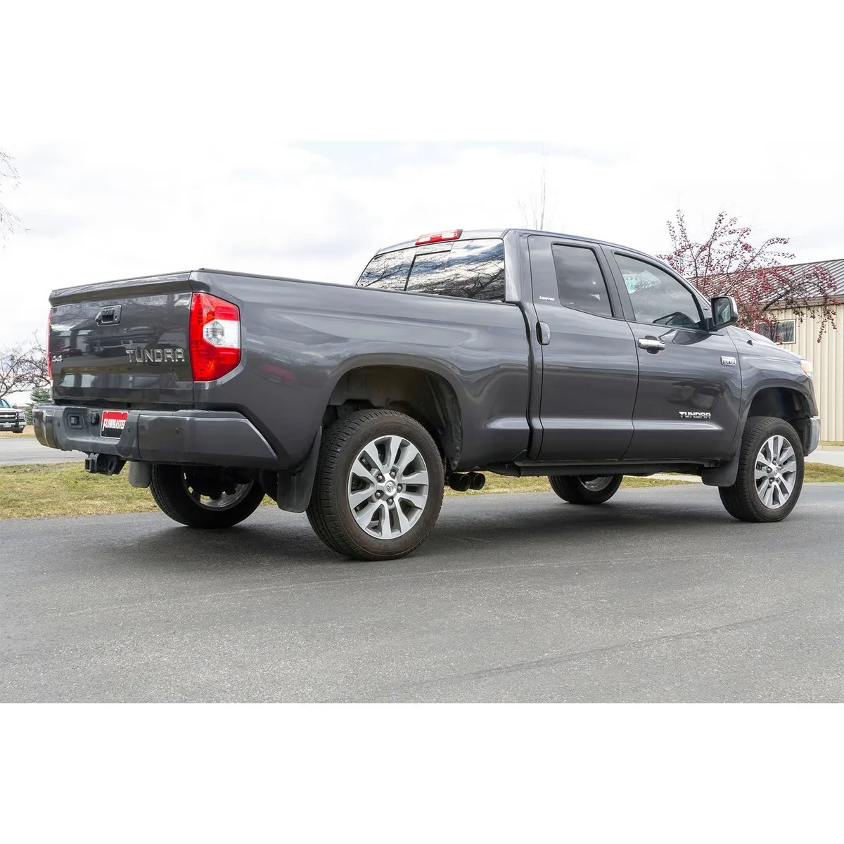 09-18 Toyota Tundra 5.7L 4.6L V8 FlowFX Series Muffler 4.00IN Black Ceramic Coated Stainless Tips Flow FX DOSS Mandrel Bent 2.5IN 16 Ga Tubing 409S Stainless Steel. Will not fit regular cabshort bed or the double cablong bed. product image