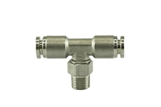 TurboSmart USA 1/8" NPT to 1/4" PTC Tee - Pushloc Fitting Stainless Steel