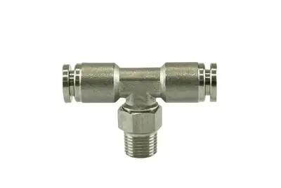 TurboSmart USA 1/8" NPT to 1/4" PTC Tee - Pushloc Fitting Stainless Steel