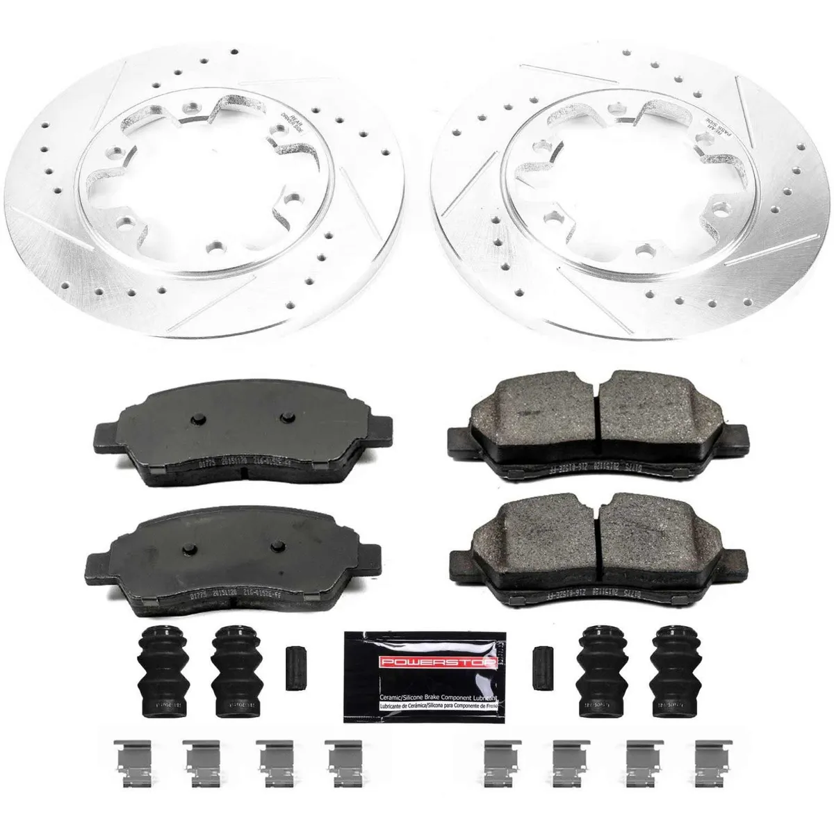 Z23 Evolution Sport Upgrade Kit: Drilled/Slotted Rotors; Carbon-Fiber Ceramic Pads W/Hardware product image