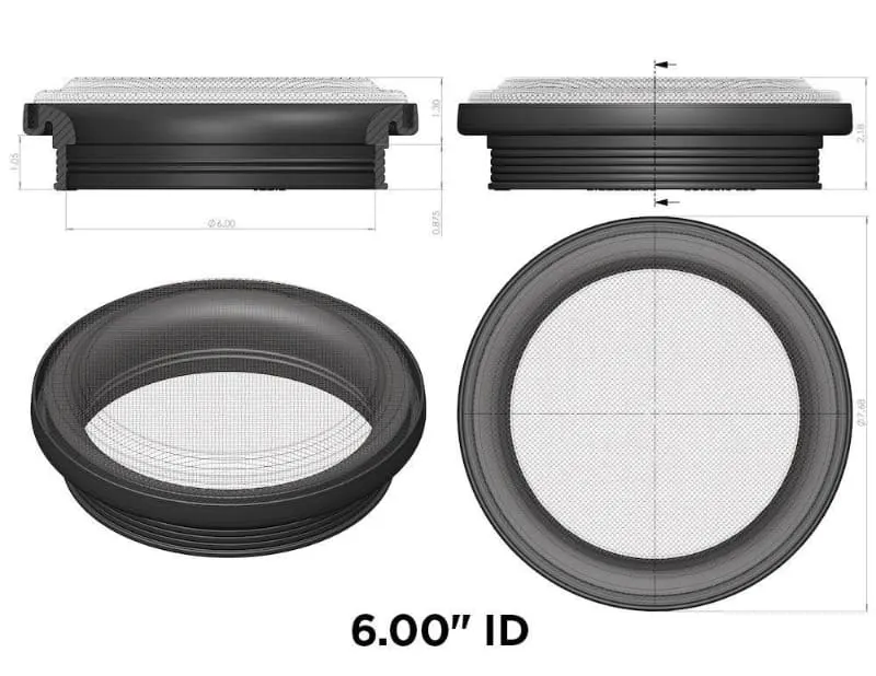 Turbo Screen 4.0 Inch Black Stainless Steel Mesh WStainless Steel Clamp SANDB product image