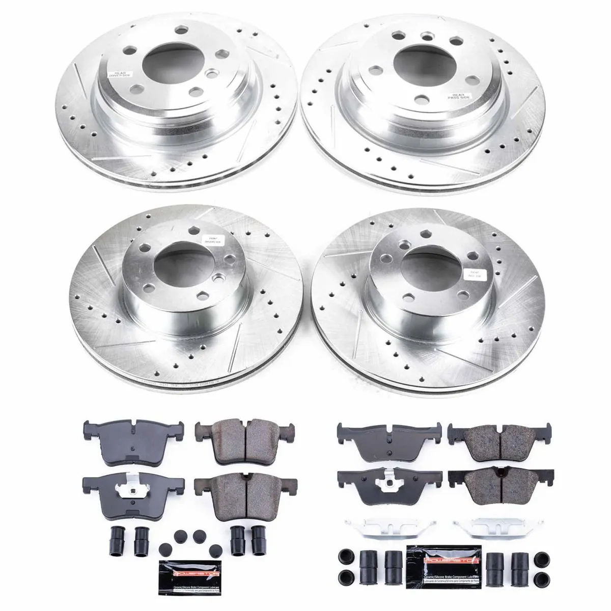 Z23 Evolution Sport Upgrade Kit: Drilled/Slotted Rotors; Carbon-Fiber Ceramic Pads W/Hardware; Pad Sensors product image