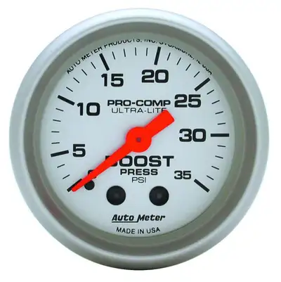 AutoMeter Gauge, Boost, 2 1/16", 35psi, Mechanical, Ultra-Lite