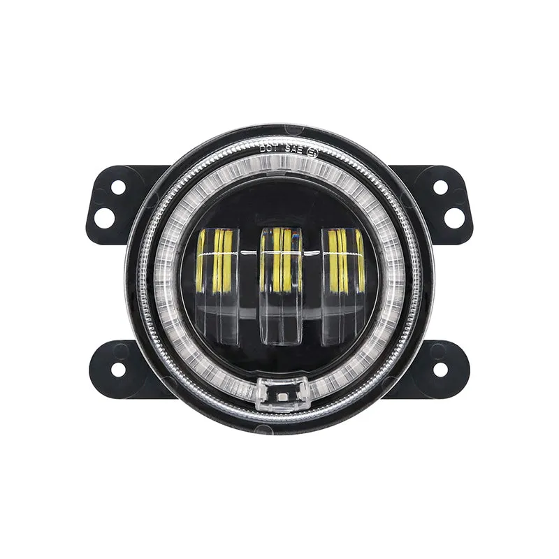 LED RGB Color Changing Halo Headlights with Amber Turn Signal + Fog Light Kit Combo For 2007-2018 Jeep Wrangler JK product image