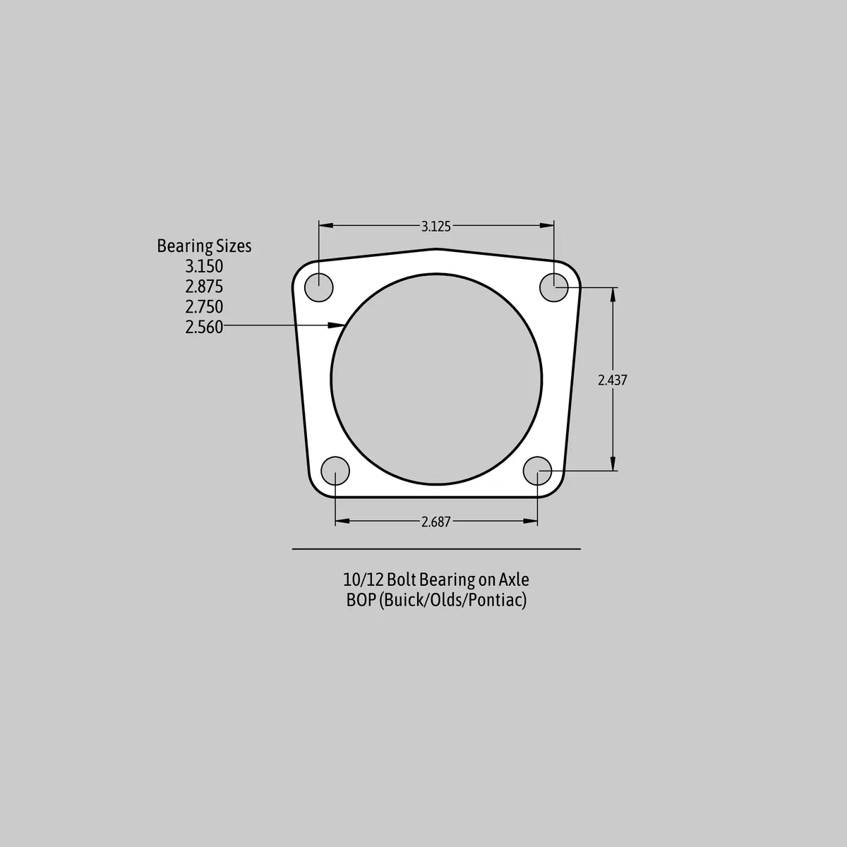 SS4 Plus Brake System Rear 64-77 GM A-Body Cars W/OE Small Pattern 10/12 Bolt Bearing On Axle (Boa) Housing Ends Also Fits Hybrid 10/12 Bolt Non-Flush Mount 3.150 Inch Bearing Black Baer Brakes product image