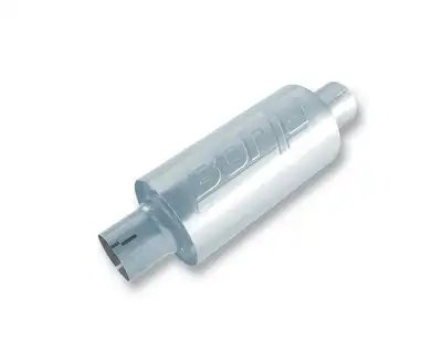 Borla S-Type Universal Performance Muffler CenterCenter Round Body 2.5in. Inlet 2.5in. Outlet 10in. x 5in. Body Size 15in. Overall Length Unnotched T-304 Stainless Steel