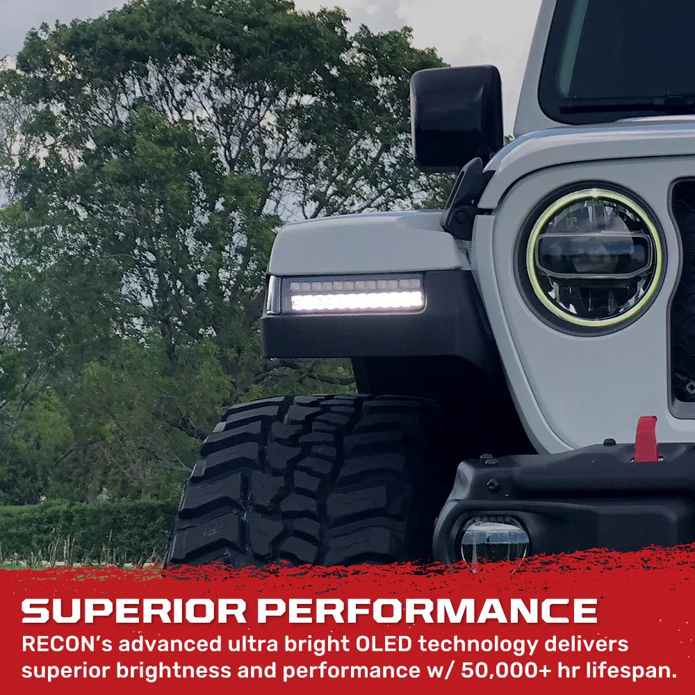 Jeep Wrangler JL 18-25 Ultra Bright White DRL Oled Amber Scanning Switchback Turn Signals Fender Lights (Replaces OEM Halogen) - Multiple Lens product image
