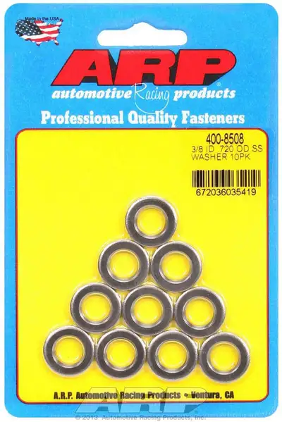 ARP Auto Racing S/S Flat Washers - 3/8 ID x .715 OD (10)