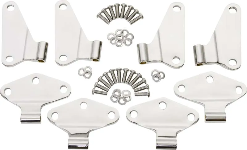 Jeep JK Body Door Hinge Set 8 Pieces 4 Door 07-18 Wrangler JK Polished Silver Kentrol product image