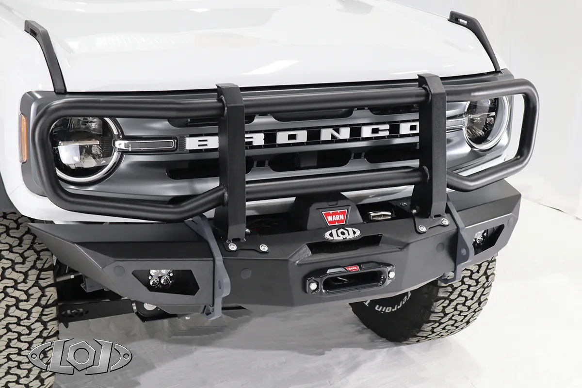 2021+ Bronco Black Ops Shorty Winch Front Bumper (Black Powder Coated) product image