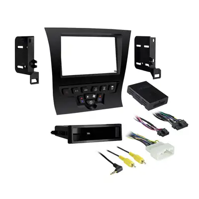 Metra Electronics Custom Fit Mounting Kit; Iso Din W/Pocket or Double Din Radio Provision; Incl.: Radio Trim Panel W/Climate Controls/Brckts/Pocket/Climate Cable/Intrface/Harness; High Gloss Black;