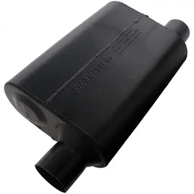 Flowmaster Super 44 Series Muffler 2.50in IN (O) / OUT (O) Same Side Offsets: ea 16 Gauge Aluminized Steel