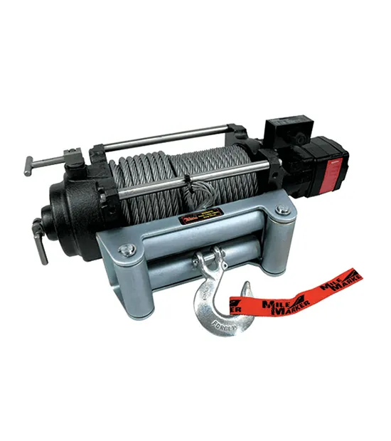 12000 Lb Hydraulic Winch 18.7 C.I. Hydraulic Motor w/Roller Fairlead 100 Foot Cable H12000 Mile Marker product image
