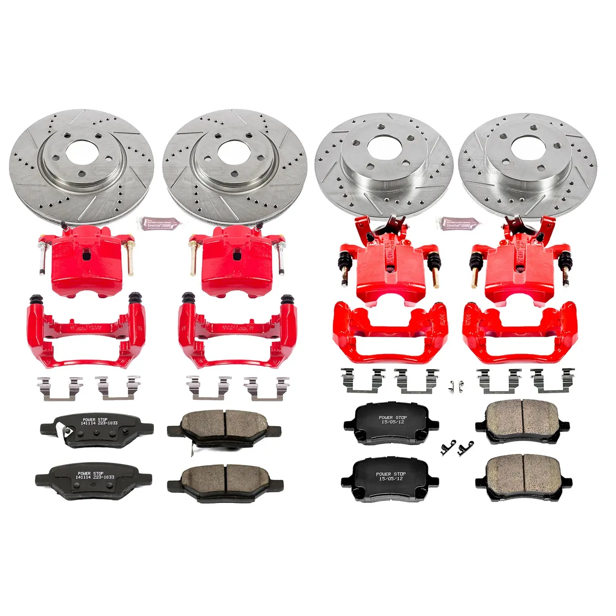 Z23 Evolution Sport Upgrade Kit: Drilled/Slotted Rotors; Carbon-Fiber Ceramic Pads; Powder Coated Calipers product image