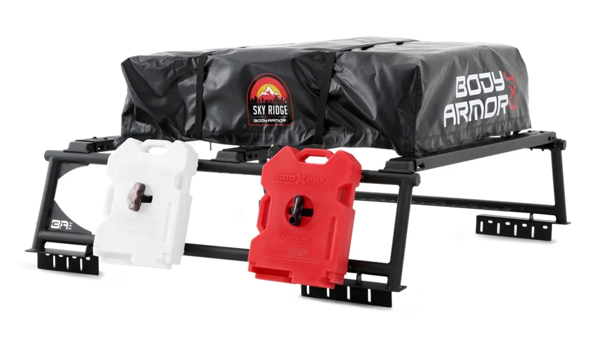 Mid Size Universal Overland Rack; Light-Textured; Black; Metal; product image