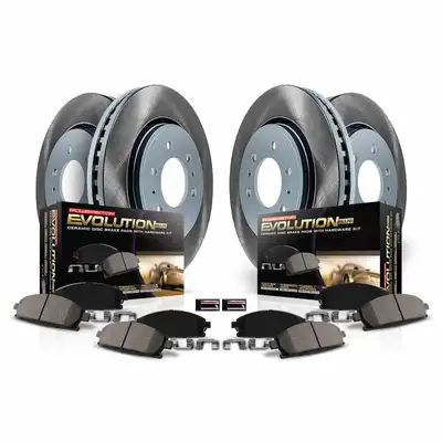 PowerStop 20022004 Oldsmobile Silhouette Front And Rear Semicoated Rotor Kit