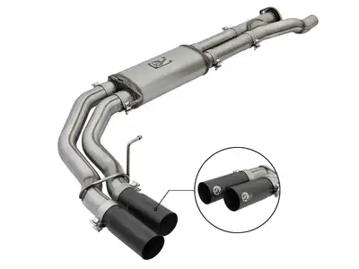 aFe Power Rebel Series 3in Cat-Back Exhaust System w/ Dual Mid-Side Exit - Black Ford F-150 Raptor 2017 V6-3.5L (tt)