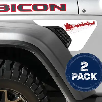 Under The Sun Inserts Santas Sleigh 2pc Vinyl Fender Decal