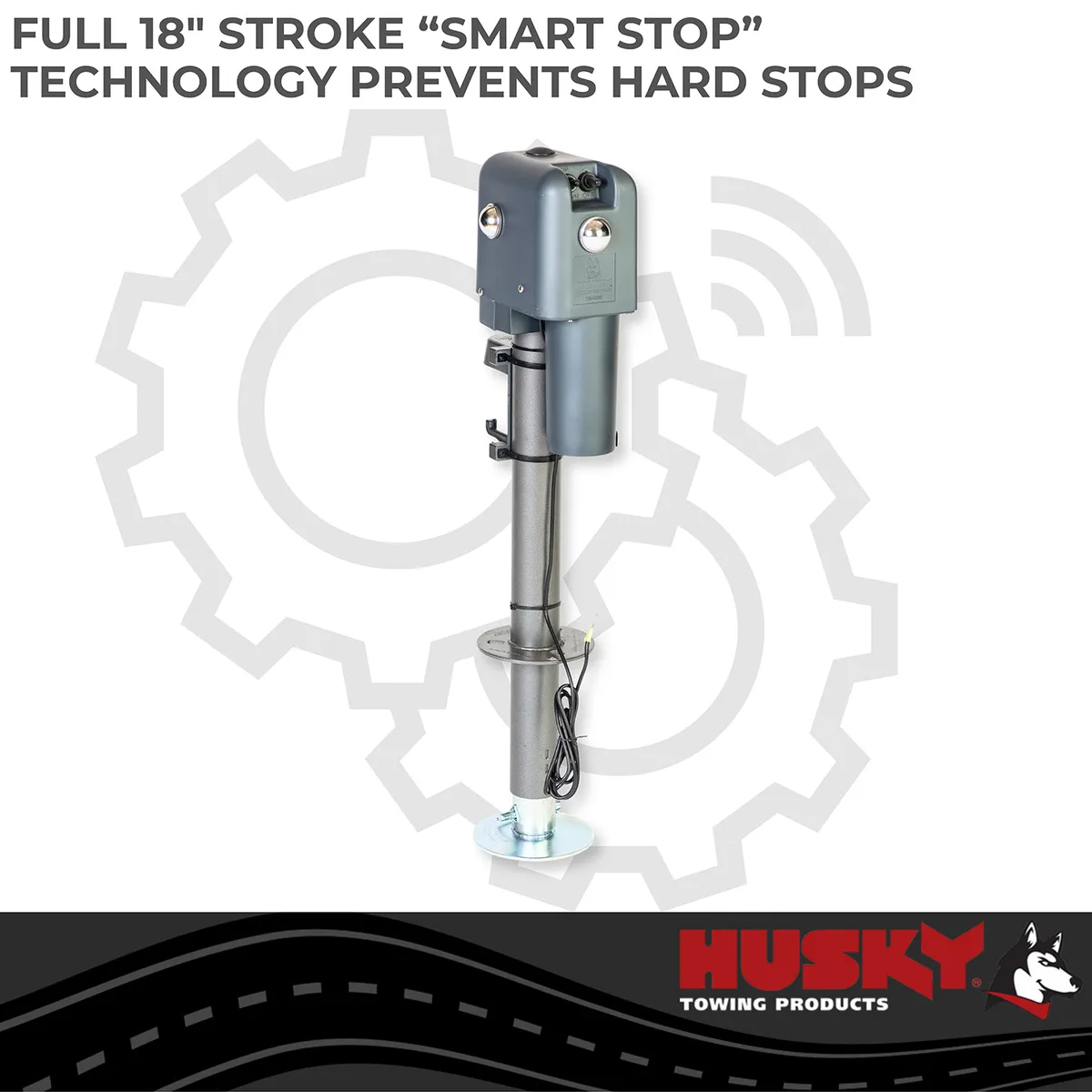 Husky Towing 87247 Elect 4500 LB Cap 18 Travel With 6 Drop Down Leg 3 St& LEDS W/O Remote Slvr product image