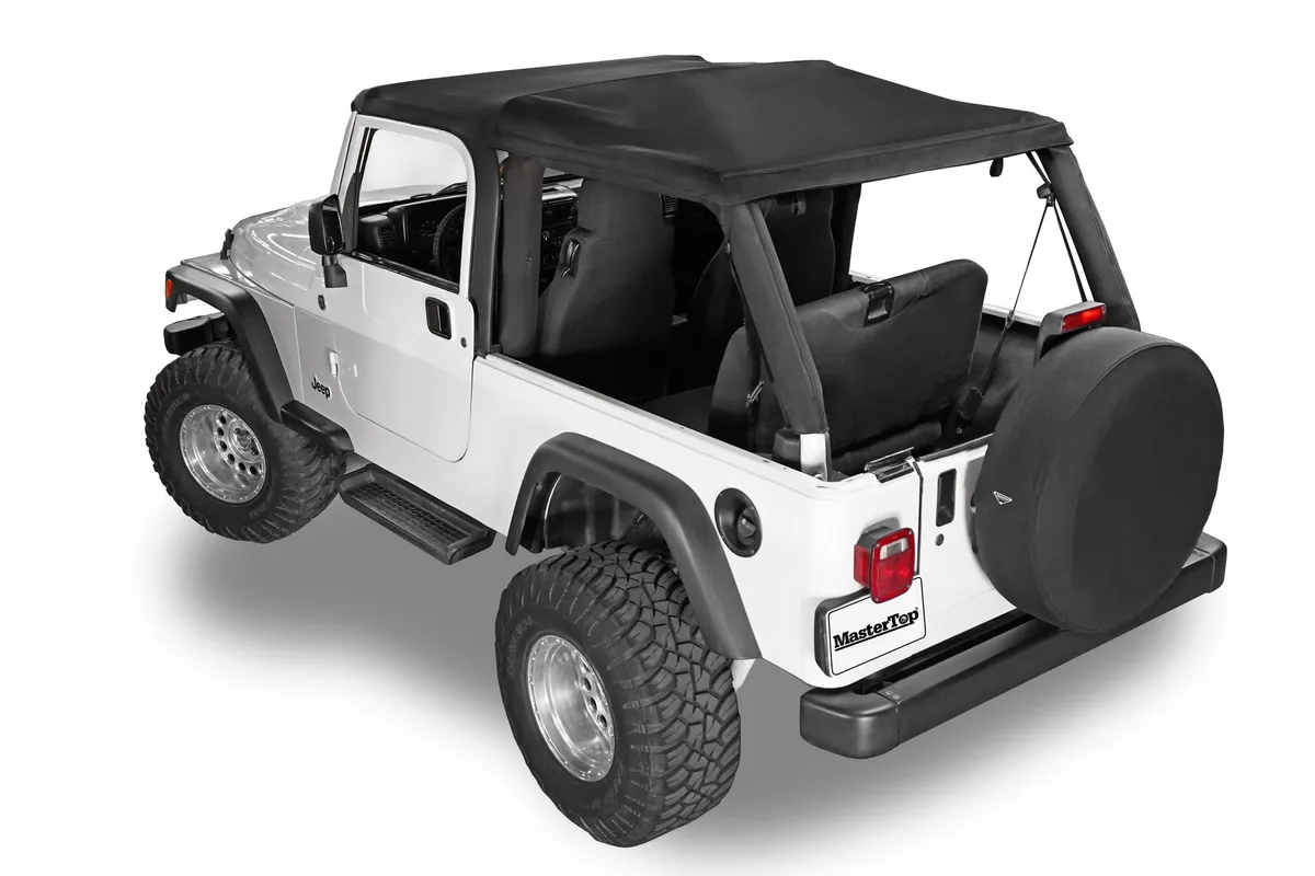 Fast Back Fabric Repl. Top No Doorskins Tinted Glass 04-06 LJ Unl. Jeep Wrangler Black Diamondl MasterTop product image