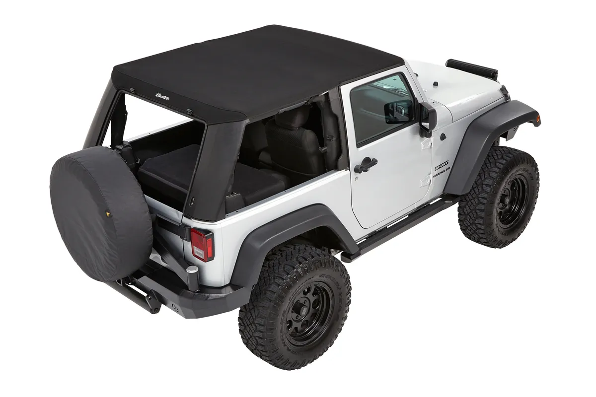 Trektop Pro Hybrid Slantback Soft Top For Jeep 2007-2018 Wrangler JK 2 Door Black Bestop product image