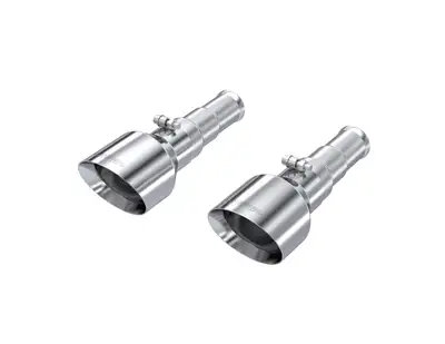 MBRP Exhaust Armor Pro Exhaust Tip; 3 in. Inlet Dia./5 Outlet Dia.; T304 Stainless Steel; L-8 in.; Angle Cut; Dual Wall; Sold In Pairs;