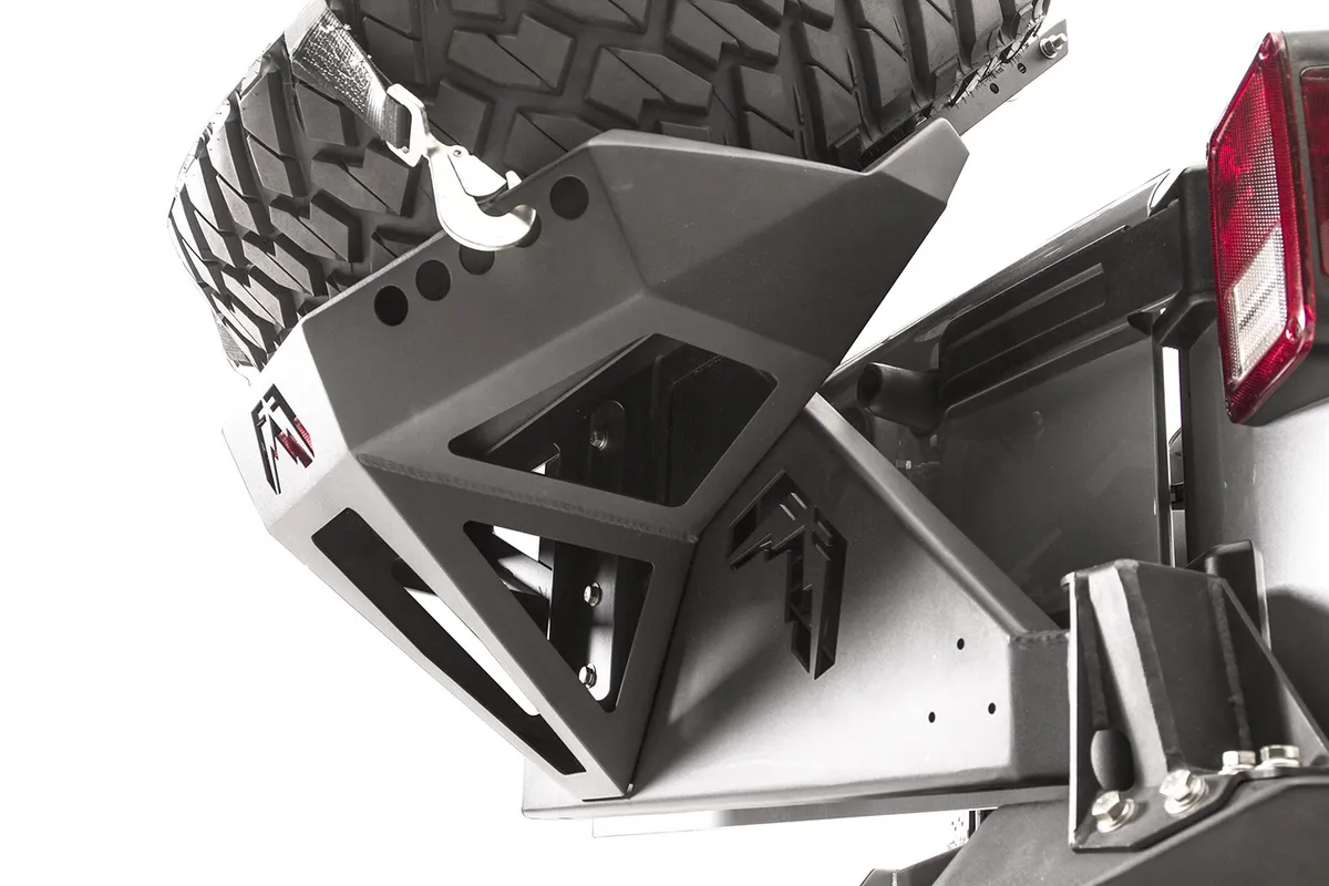 Spare Tire Carrier; 2 Stage Black Powder Coated; Slant Back Tire Carrier; product image