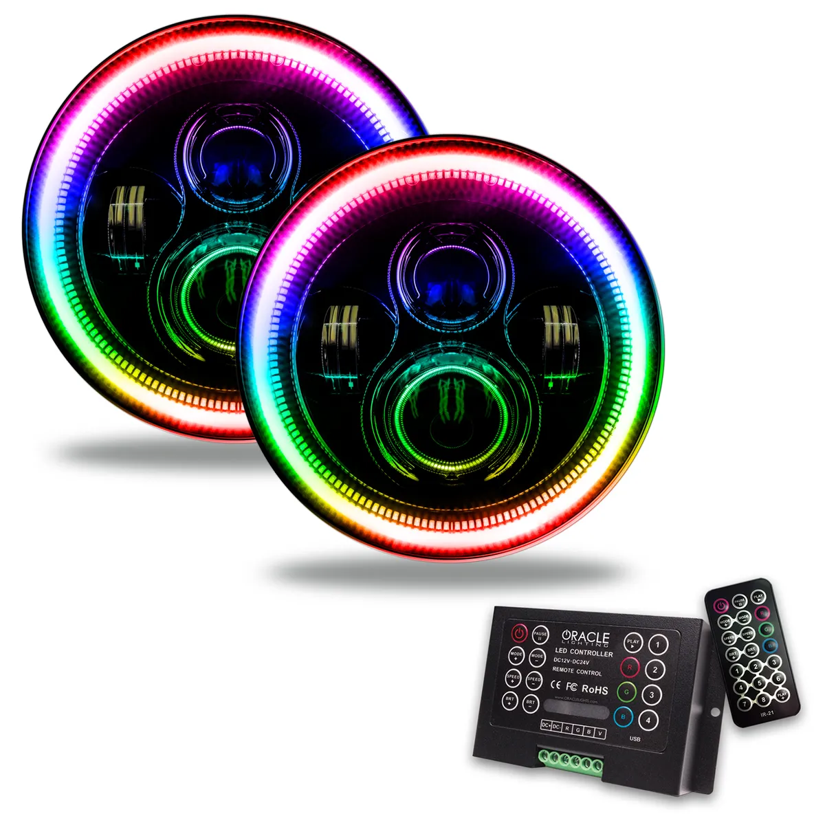 7" High Powered LED Headlights | DOT Certified Sealed Beam Replacement | Jeep Wrangler & Classic Cars product image