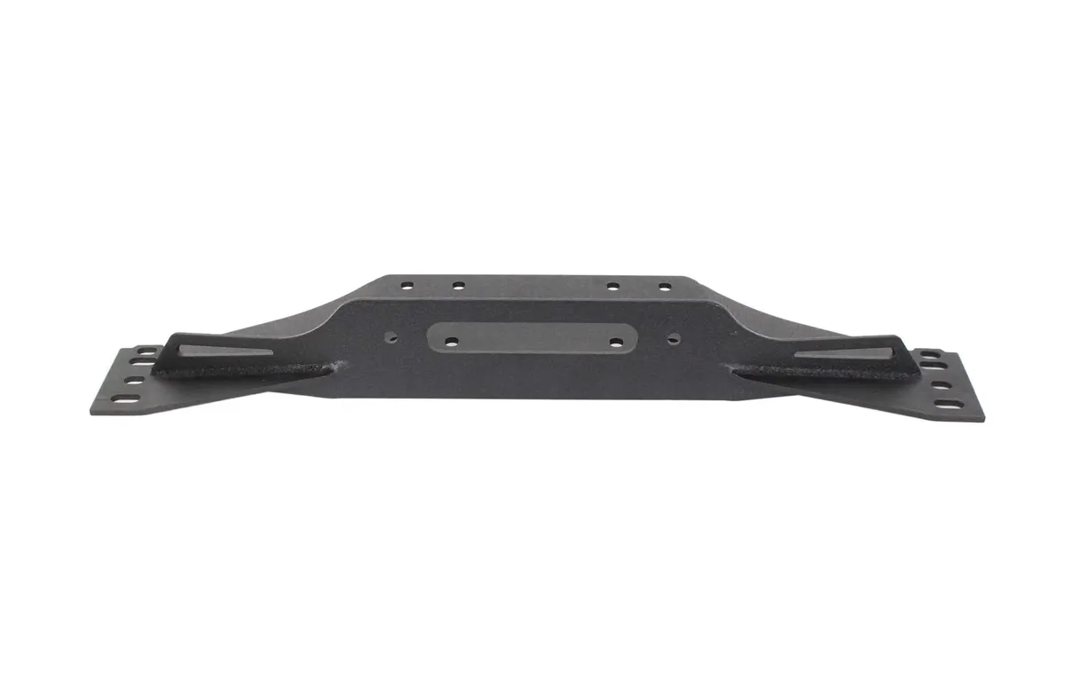 Jeep TJ Winch Plate Steel 97-06 Wrangler TJ Black Textured Powdercoat Piranha Series Fishbone Offroad product image