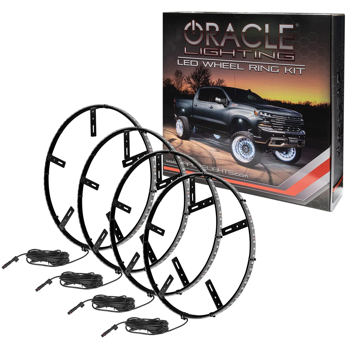 Oracle LED Illuminated Wheel Rings - Single Row - White product image