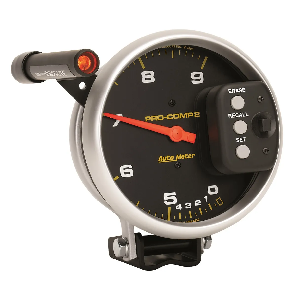 5 In. Tachometer, 0-9000 Rpm, Pedestal Dual Range w/ Quick Lite & Peak Memory, Pro-Comp product image