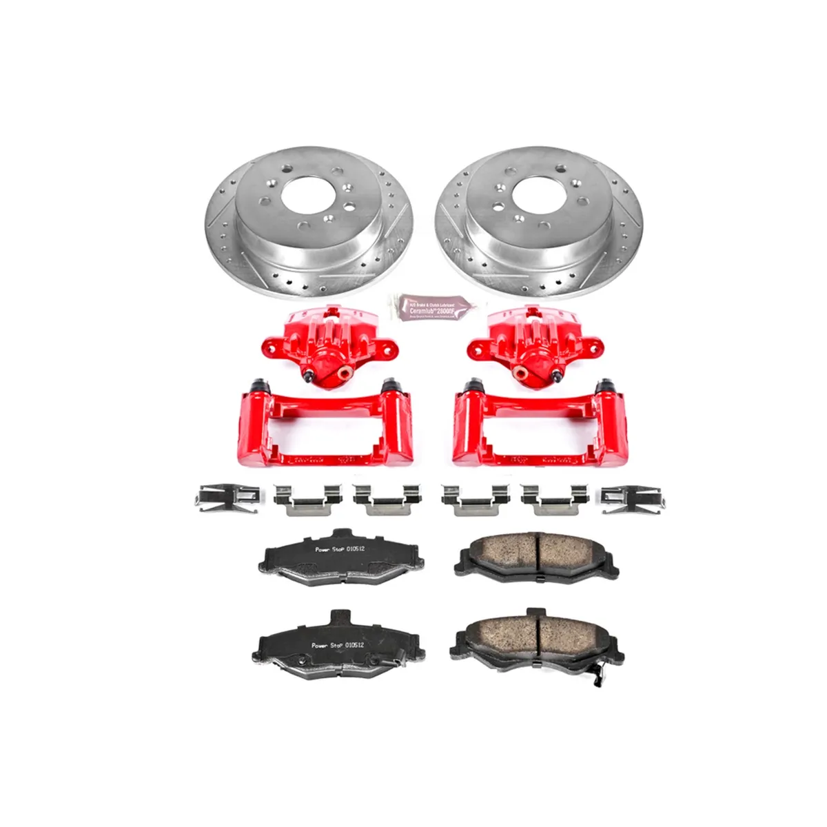 Z23 Evolution Sport Upgrade Kit: Drilled/Slotted Rotors; Carbon-Fiber Ceramic Pads; Powder Coated Calipers product image